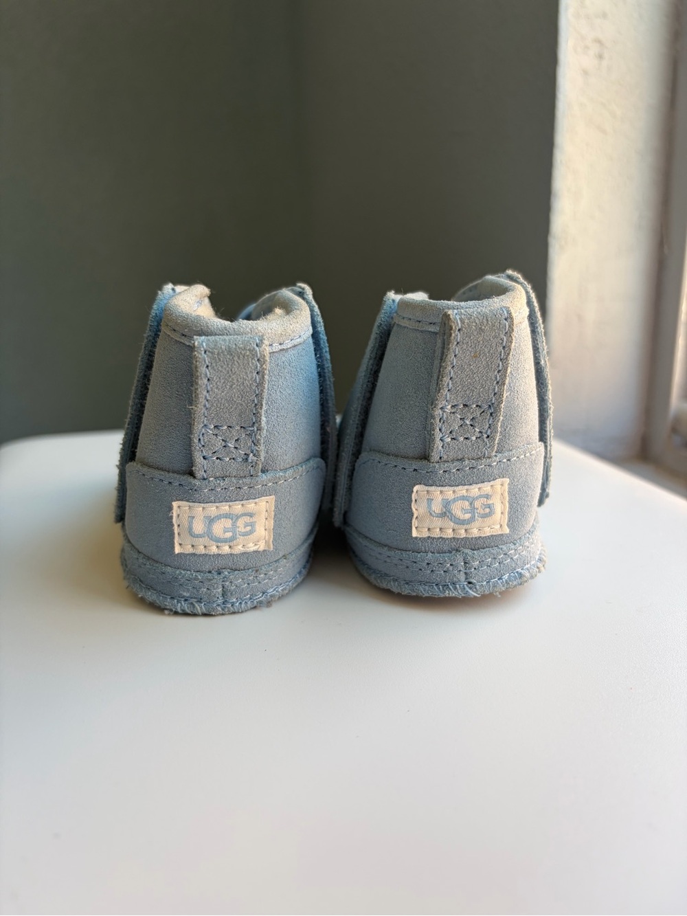 UGG Light Blue Suede Baby Booties